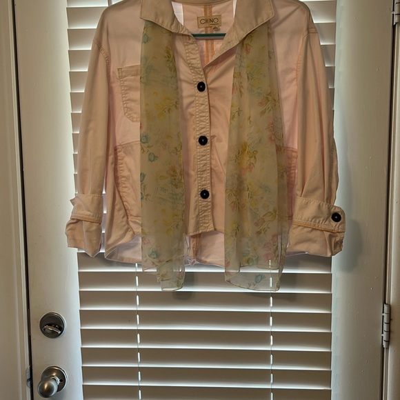 Anthropologie Jackets & Blazers - Anthropologie Chino Light Pink Jacket